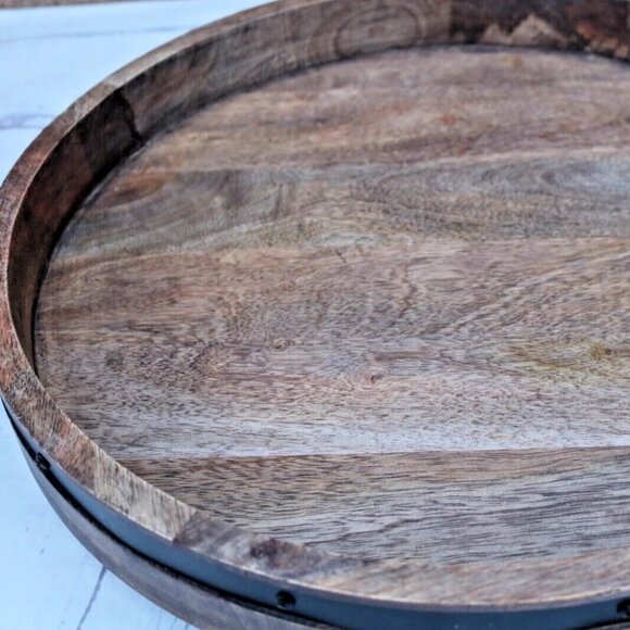 Mikasa Round Lazy Susan Serving Tray, 18-Inch, Mango Wood - Picture 4 of 16